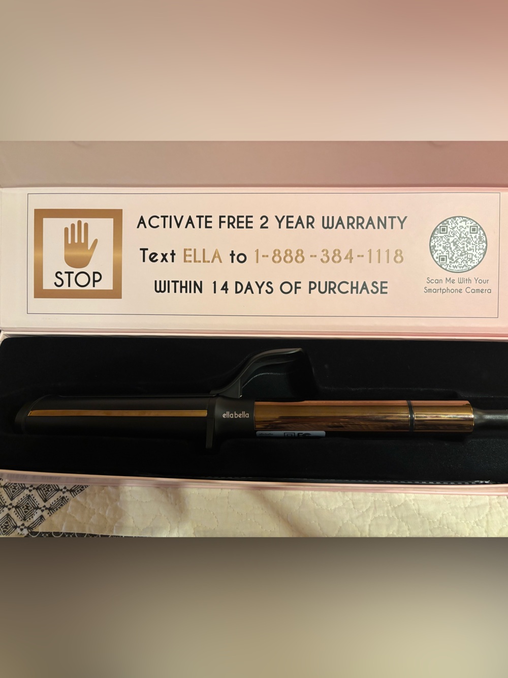 Ella Bella 1.5" Ceramic Curling Wand in Gold and Black - Picture 4 of 7